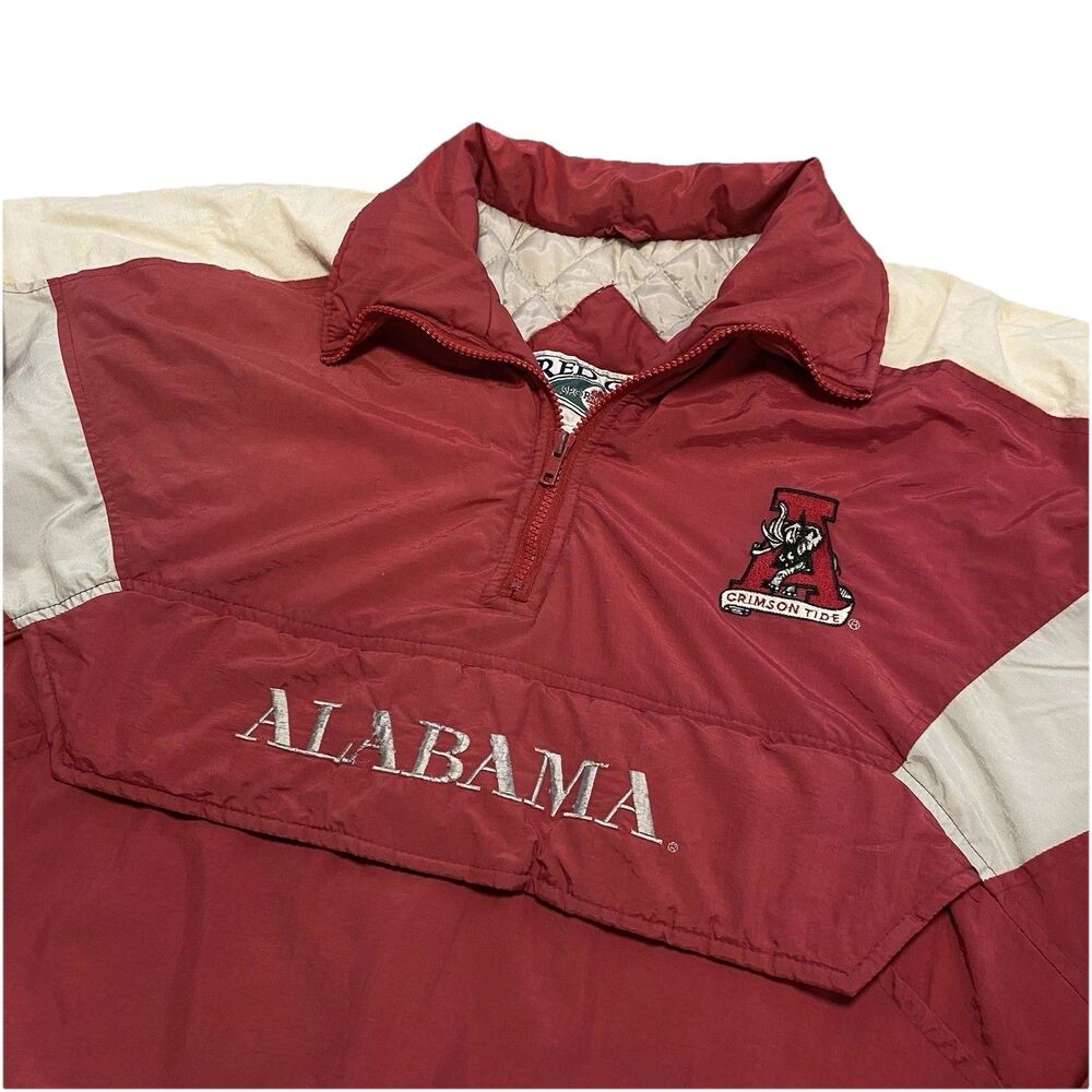 Vintage YOUTH Alabama Puffer Jacket Coat Pullerover Red Oak Starter STYLE M